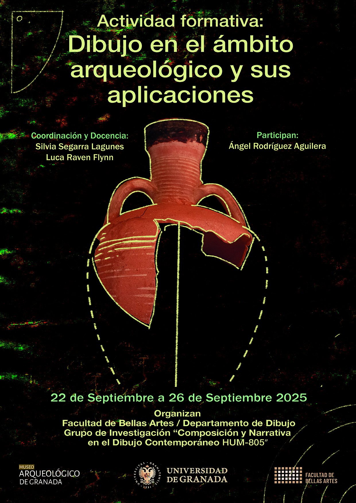 CARTEL DE LA ACTIVIDAD "DIBUJO EN EL ÁMBITO ARQUEOLÓGICO Y SUS APLICACIONES ARTÍSTICAS"
